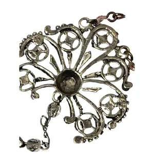 Victorian Crystal & Rhinestone Double Pendant Necklace thumbnail 11