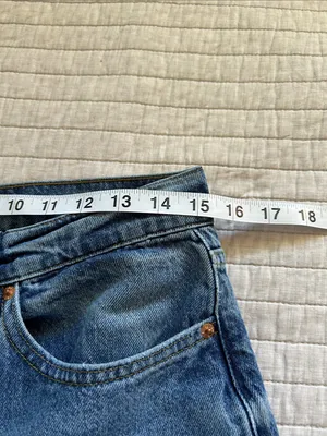 Buck Mason deck ridge twill high-rise, wide leg, blue cotton denim jeans 29” thumbnail 8