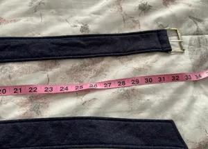 Navy Blue Canvas Fabric Belt with Silver Buckle, size 64” thumbnail 11