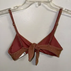 PRE-OWNED H&M Metallic Sparkle Mauve Bikini Adjustable Strap Top 4 thumbnail 2