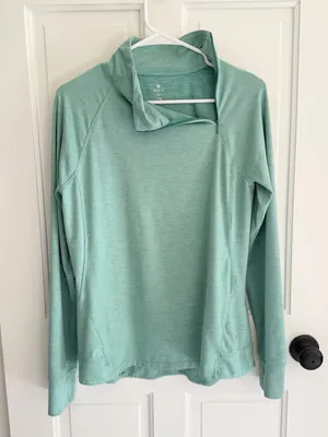Apana Mint Green Quarter Zip Pullover Thumbhole Active Top‎ Women’s M thumbnail 1