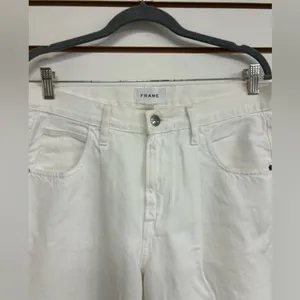 Frame‎ Baggy Denim Le Straight Leg White (Blanc) Jeans 26 100% Cotton thumbnail 4