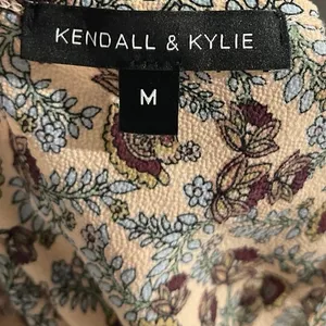 Kendall & Kylie Spaghetti Strap Boho Babydoll Swing Slip Dress M Floral Ditsy thumbnail 4