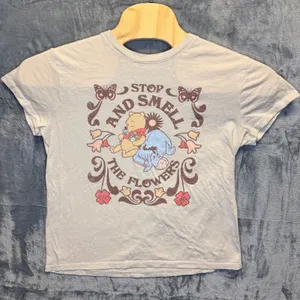 2071 | Disney Winnie the Pooh Eeyore Graphic Tee‎ Shirt Tan Cottagecore Womens M thumbnail 1
