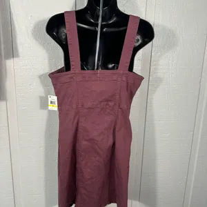Tinsel Town Women’s Red Denim Overall Dress Size Medium EUC thumbnail 4