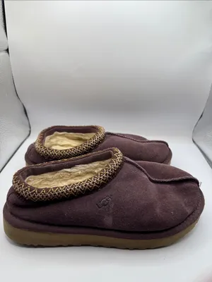 UGG Tasman Port Purple Suede Shearling Slippers Women’s Size 7 EU 38 Cozy Clogs thumbnail 5