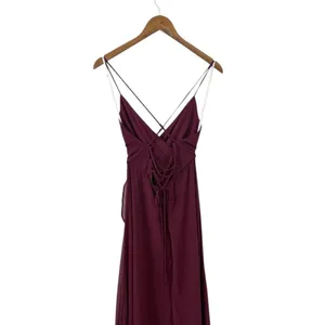 Lulus In Love Forever Plum Lace-Up High-Low Maxi Dress size S NWT thumbnail 6