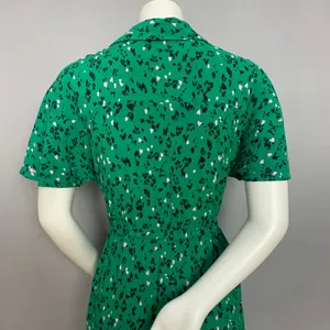 Hush Ren Shirt Dress Leopard Heart Print Women Sz‎ 6 Green Short Sleeve Colorful thumbnail 9