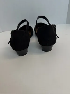 Seychelles Mary Jane Wedge Suede Leather Scalloped Pointed Toe Memory Foam Black thumbnail 3