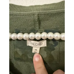 Anthropologie Pilcro Reworked Camo Sweatshirt Popover V-Neck Cropped Oversized thumbnail 3