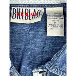 Bill Blass Jeans Womens Vintage Denim Sleeveless Western Shirt Blue Medium M thumbnail 3