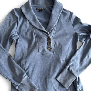 Banana Republic Womens Sweatshirt Small Blue Pullover Minimalist Preppy Clean G thumbnail 2
