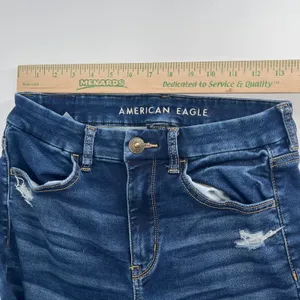 American Eagle Outfitters‎ Curvy Hi Rise Jegging Jeans Dark Wash Ripped Size 6 thumbnail 8
