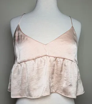 wilfred Lover Cropped Babydoll Tank Top Coral Blush Size M thumbnail 1