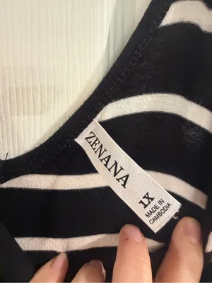 Zenana Outfitters Black and White Striped Maxi Dress With Pockets thumbnail 2