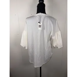 miou muse bubble sleeve blouse nwt ivory small‎ oversized thumbnail 2