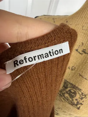 Reformation Hart Sweater Cinnamon Brown Cashmere Blend Size S NWT thumbnail 5