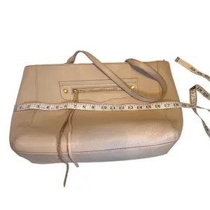 Rebecca Minkoff‎ Regan Tote Bag Womens Large Beige Pebbled Leather Tassel Gold thumbnail 14