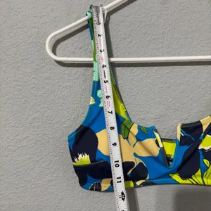 Aerie Real Good UPF 50 Tropical Floral Scoop V-Wire Bikini Bra M‎ Multicolor NEW thumbnail 6