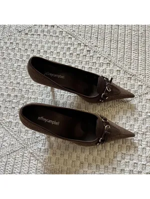 Jeffrey Campbell Walk-Thru Pump in Brown thumbnail 2