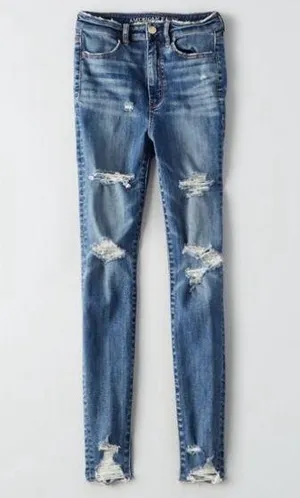 American Eagle Distressed High Waisted Jeggings thumbnail 1