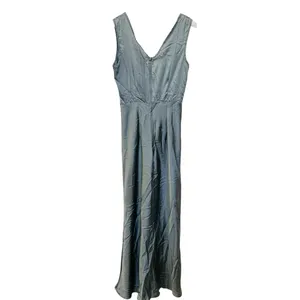 Morrisday The Label Dusty Green Satin Lace V-Neck Midi Dress Size NEW thumbnail 3