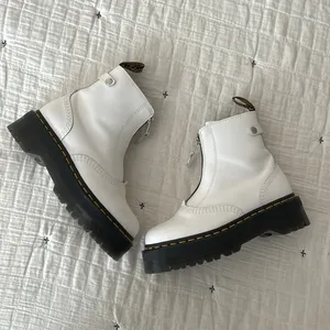 DR. MARTENS Jetta Zipped Sendal Leather Platform Boots in White Size 38 EU 7 US thumbnail 10