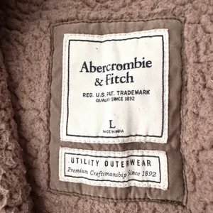 Abercrombie Military Green Brown Sherpa Fur Lined Hood Winter Parka Y2K Large thumbnail 9