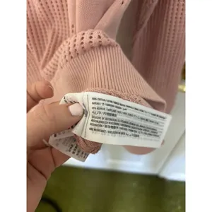 Abercrombie & Fitch Pink Crewneck Open Knit Beach Sweater L Minimal Comfy thumbnail 6