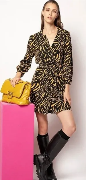 PINKO Viscose Made in Italy $365 ZEBRA BLAZER NOKOTA ITALIAN Dress 40 US SZ 4 thumbnail 1