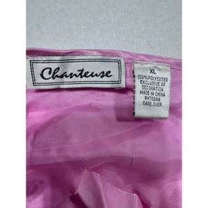 Vintage Chanteuse Pink Satin Pajama Set Lace Trim Cami &‎ Pants Size XL 90s NOS thumbnail 4