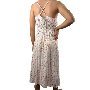 Reformation Floral Midi Dress Side Slit Criss Cross Back Size M (runs small) thumbnail 2