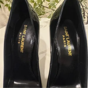 Auenthic Saint Laurent Square Toe Black Pump Heel Sandal Size 36 NIB thumbnail 7