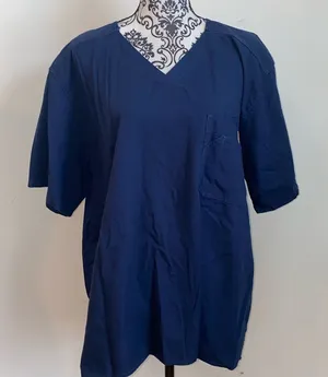 Carhartt Womens V-Neck Short Sleeve Scrub Top size XL Blue thumbnail 1