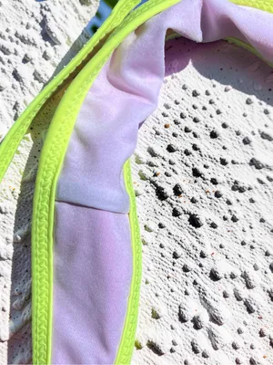 Hot Pink & Neon Yellow Pearl Accent Bikini Set Small thumbnail 14