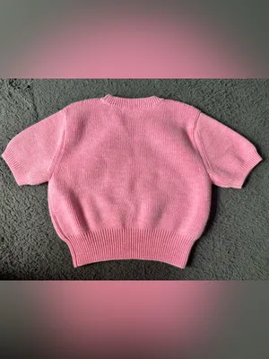 Alexander Wang Debossed Stacked Logo Cropped Sweater Pink, Size XS thumbnail 2