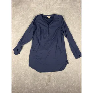 Duluth Trading Armachillo Cooling Tunic Womens Small‎ Navy Henley Popover thumbnail 4
