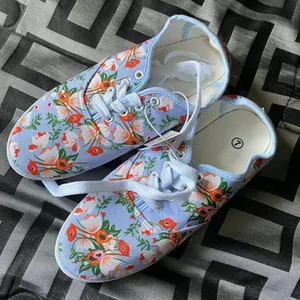 Bobbie brooks blue floral tennis shoes thumbnail 7