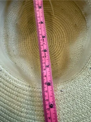 American Exchange Pearl & Gold-Studded Beige Straw Sun Hat thumbnail 8