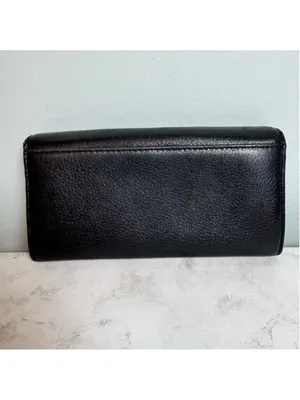 Women's Michael Kors Pebbled Leather Fulton Continental Flap Wallet Black thumbnail 2