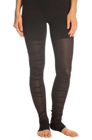 Alo yoga Pilates mesh leggings black quietluxury trendy influencer casual medium thumbnail 1