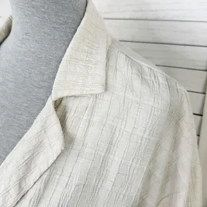 Zara Crinkled Look Slouchy‎ Blazer Tan Medium Linen Blend Double Breasted thumbnail 6