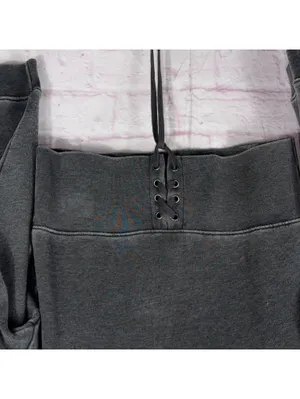 American Eagle Outfitters Large Grey Lace-Up Sweatshirt thumbnail 3