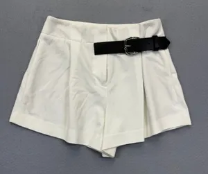 Alice + Olivia White Belted Pleated Skort Size 0 High Waisted Mini Skirt Shorts thumbnail 1