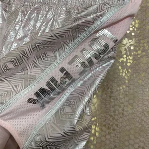 PINK Victorias Secret Silver Pink Sequin Bling Campus Running Shorts, S NWT thumbnail 4