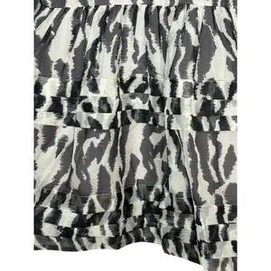Maeve Anthro Animal Print Mini Dress XXS Gray Tiered Ruffle Long Sleeve Chiffon‎ thumbnail 9
