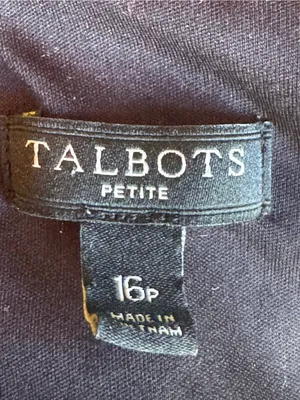 Talbots Black Knit Dress W Leopard Print Collar & Cuffs 16 petite thumbnail 7