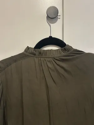 Ann Taylor olive green Ruffled detail Blouse thumbnail 5