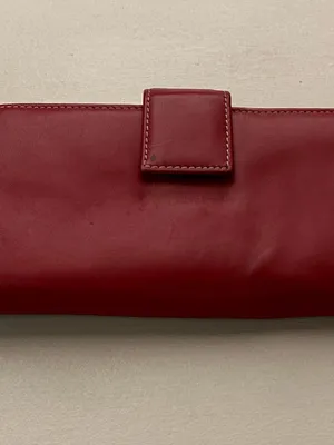 Classic Red Leather Women's Wallet with Tab Closure thumbnail 2
