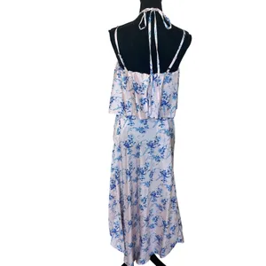 Osman Yousefzada Pink Floral Halter Midi Dress XS Party Vacation Designer $300 thumbnail 8